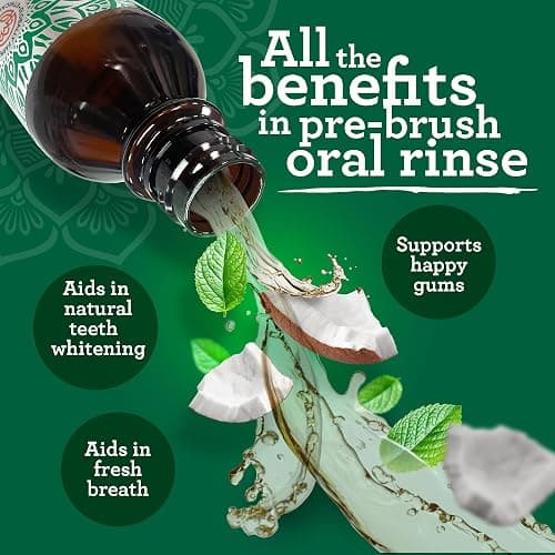 GuruNanda Coconut Oil Dental Care: Whitening Strips + Oil Pulling - Helps Brighten Teeth, Freshen Breath, Healthy Gums - 14 Strips + 8oz for Complete Oral Care thumbnail 7