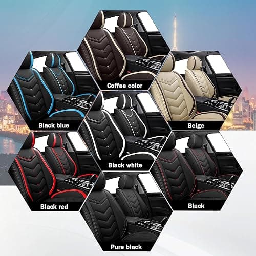 Car Seat Covers for Dodge Durango 2000-2025, Stylish Sport Seat Cover, Premium Nappa Leather Car Seat Cover. Automobile Seat Covers Sets.(Standard 5 Seats/Black Red) thumbnail 7