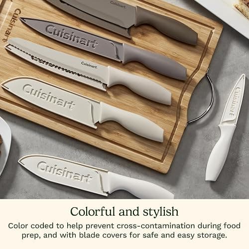 Cuisinart Advantage 12-Piece Kitchen Knife Set, Professional-Quality Nonstick Coated Stainless Steel Knives with Covers, Nonstick Color Coating for Easy Slicing, Ergonomic Handles, G1022-12P thumbnail 4