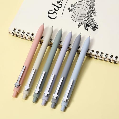 Mr. Pen- Bible Journaling Pens, 6 Pack, 0.5 mm Black Ink, Retractable Gel Pens for Journaling, Morandi Barrel with Silver Cross Clip, Smooth Writing Aesthetic Pens for Women thumbnail 7