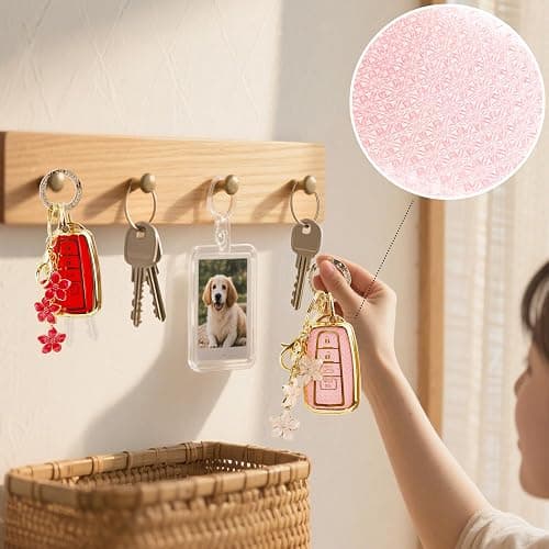 Yekoubo Pink TPU Key Fob Cover with Sakura Flower Keychain Compatible with Mazda 3 6 MX-5 Miata MX-30 CX-5 CX-9 CX-30 CX-50,CX-60 CX-70 CX-90 2025 4-Button Smart Key for Women thumbnail 5
