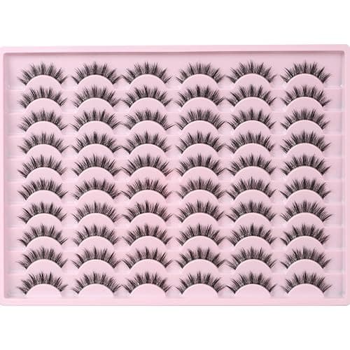 APCYUST Wispy Lashes Doll Eye False Eyelashes Manga Look 30 Pairs Short Lightweight Lash Strips Clear Band Fake Strip Eyelash Hybrid Full Eye Lash Natural Cute Makeup Pestañas Postizas for Beginners thumbnail 4