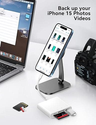 OPxjzws SD Card Reader, USB C to Micro SD/TF/CF Memory Card Reader, 4 in 1 USB Type C Camera Adapter for iPhone 15, iPad Pro, MacBook, Supports Memory Card SD/Micro SD/TF/Compact Flash thumbnail 4