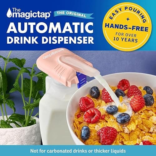 The Magic Tap Automatic Drink Dispenser - Hands-Free Beverage Dispenser for Fridge - Perfect for Milk, Juice - Gifts for Women & Men (3, Peach) thumbnail 2