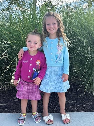 Disney Frozen Elsa Stitch Princess Moana Minnie Toddler Girl 2 Piece Outfit Kid Pearl Button Knit Top & Tweed Skirt Set 2-13Y thumbnail 5