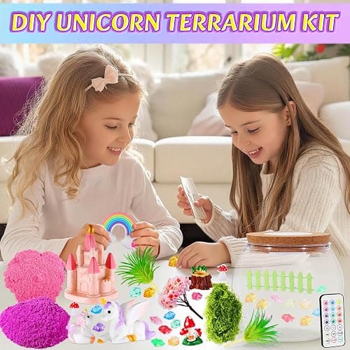 Hannstar Unicorn Terrarium Crafts Kit for Kids-LED Night Light Up & Remote Unicorn Birthday Gifts Toys for Girls Ages5 6 7 8 9 10 Year Old-Christmas Gifts for Girls thumbnail 3