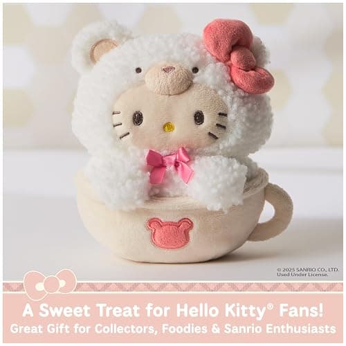 GUND Sanrio Official Hello Kitty Café Latte Teddy Bear Plush, Collectible Plush Toy, Stuffed Animal for Ages 1 and Up, White, 6” thumbnail 3