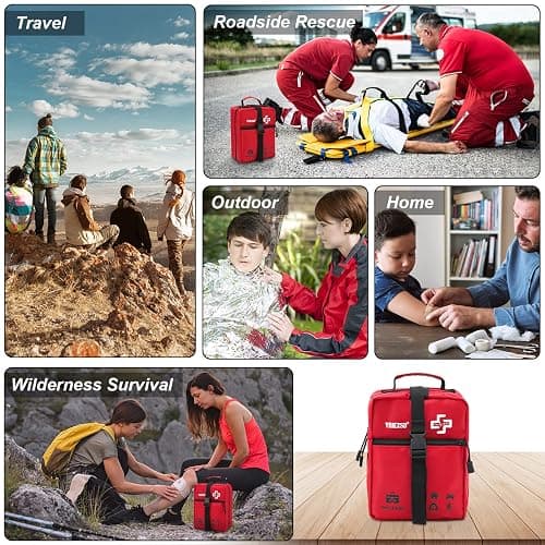 VRIEXSD 400 Piece Large First Aid Kit Premium Emergency Kits for Home, Office, Car, Outdoor, Hiking, Travel, Camping, Survival Medical First Aid Bag, Red thumbnail 5