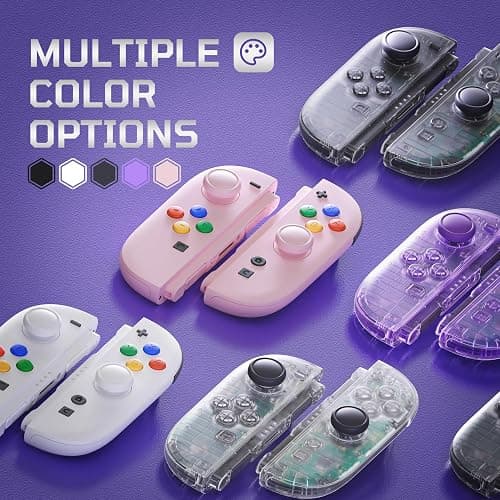 eXtremeRate Replacement 3D Joystick & Thumb Grips & Side Rail Shell Buttons for Nintendo Switch 2 JoyCon, Console Rail Stickers Left Right Analog Thumbsticks Caps for Switch 2 - Cherry Blossoms Pink thumbnail 8