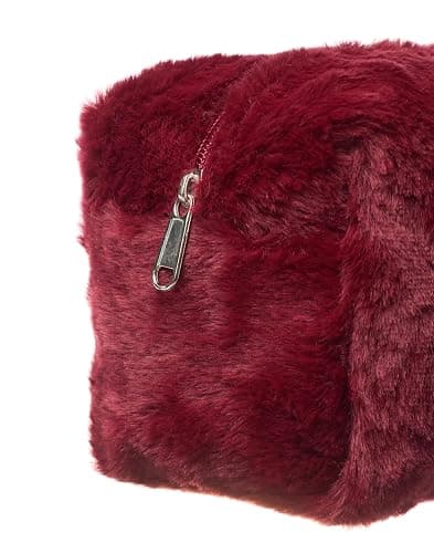 Harry Potter Womens Makeup Bag & Mirror | Ladies Burgendy Fur Cosmetic Pouch Logo | Travel Beauty Case thumbnail 4