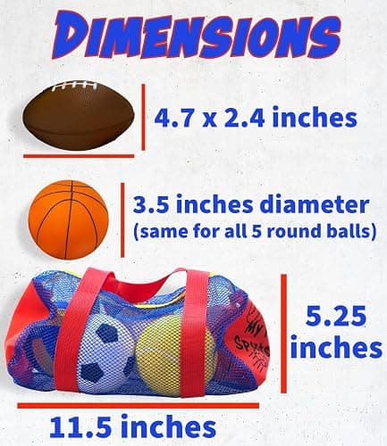 Hero Brands My First Sports Bag! 6-Pack of 3.5 inch Foam Balls with Gym Bag, Kids and Toddlers 3+, Toddler Sports Balls thumbnail 2