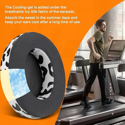 SoloWIT Cooling Gel Earpads Replacement for Beats Studio 2 & Studio 3 Wired & Wireless Headphones, Ear Pads Cushions with High-Density Noise Isolation Foam, Added Thickness - Snow Leopard thumbnail 9