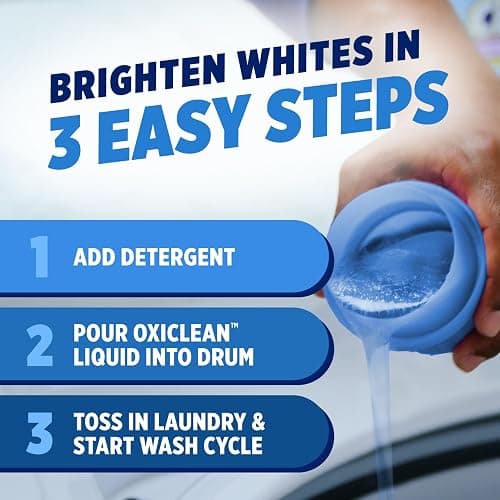 OxiClean White Revive Whitener & Stain Remover Liquid Additive, Water-Activated Oxygen Bleach for Laundry, 45 fl oz thumbnail 9