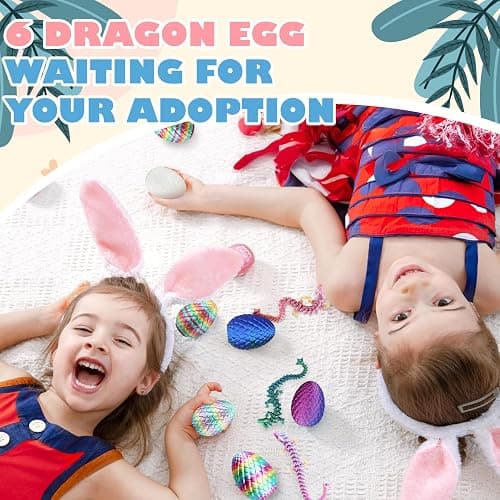 6PCS 3D Printed Dragon Eggs with Dragon Inside, Easter Basket Stuffers Mini Mystery Crystal Egg Fidget Toy, Surprise 3D Printed Animals Toy thumbnail 6