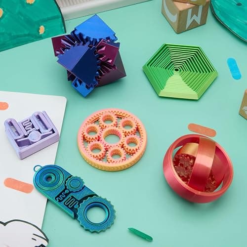 JOYIN 6PCS 3D Printed Fidget Toys, Spin Fractal Click Gear Fidget Toy, Metallic Color 3D Printed Fidget Toy for Favors ADHD, Autism, Kids&Adults, Party Favors, Desktop Deco Gift thumbnail 8