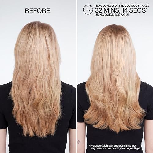 Redken Quick Blowout Heat Protectant Spray For All Hair Types - Smooths & Adds Shine, Lightweight Blowdry Styling Primer with Heat Protection thumbnail 3