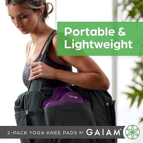 Gaiam Yoga Knee Pads (Set of 2) - Yoga Props and Accessories for Women/Men Cushions Knees and Elbows for Fitness, Travel, Meditation, Kneeling, Balance, Floor, Pilates thumbnail 7