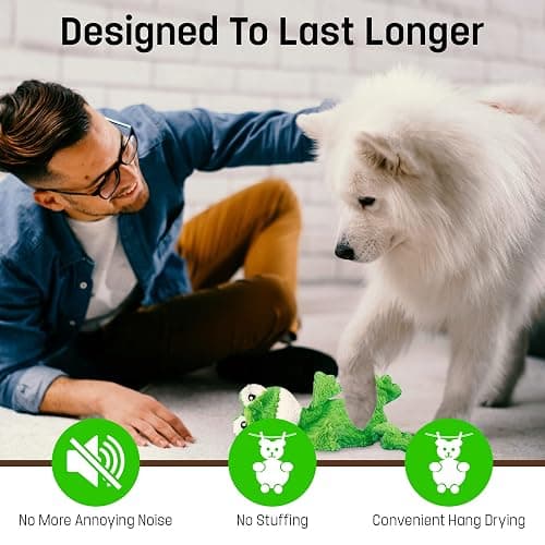 FGA MARKETPLACE Frog Flat NO Stuffing NO Squeak Plush Dog Toy, Funny Style Will Entertain Your Pet for Hours, Recommended for Small and Medium Dog 21 INCH Long thumbnail 5