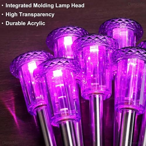 DenicMic Solar Halloween Lights Outdoor Waterproof 10 Pack Halloween Decor | Stake Lights for Yard Pathway Garden Patio Lawn Walkway Driveway, Auto On/Off Purple LED Halloween Decorations Outdoor thumbnail 6