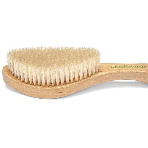 GranNaturals Soft Bristle Hair Brush - Curved Boar Bristle Vintage Style Hairbrush for 360 Waves, Sleek Slick Back Ponytail & Bun, Smoothing, Fades for Women & Men - Wooden Handle thumbnail 3