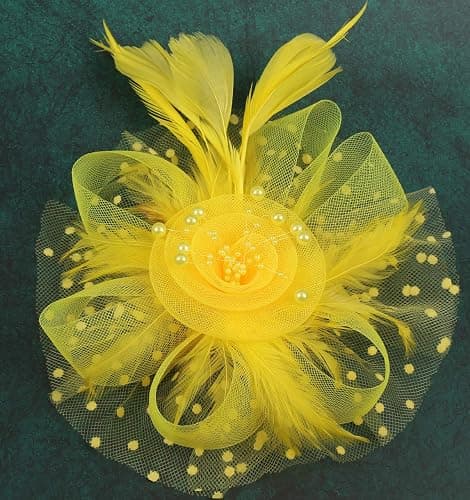Cizoe Fascinators Hat for Women Tea Party Headband Kentucky Derby Wedding Flower Cocktail Mesh Feathers Hair Clip thumbnail 5
