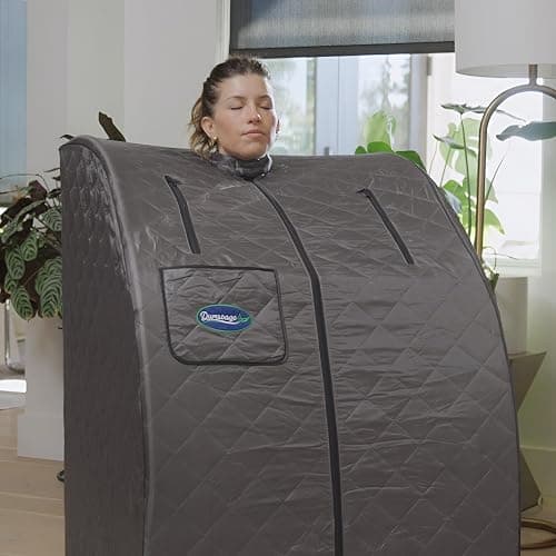 Durasage Lightweight Portable Personal Steam Sauna Spa - 800W Steam Generator, 60-Min Timer, Zippered Access, Single Front Pocket, Foldable Frame & Chair - Indoor Use, at-Home Relaxation Kit thumbnail 2