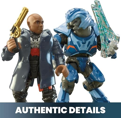 MEGA Halo the Series Vehicle Building Toys Set, Renegade Banshee Aircraft with 205 Pieces, 2 Micro Action Figures, Purple, Kids and Fans thumbnail 3