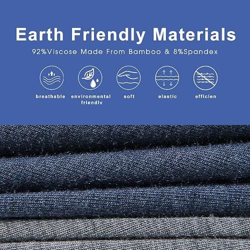 BAMBOO COOL Men's Ultra ComfortSoft Underwear, Moisture Wicking & Breathable No Ride Up Boxer Briefs with Fly, Multipack thumbnail 5