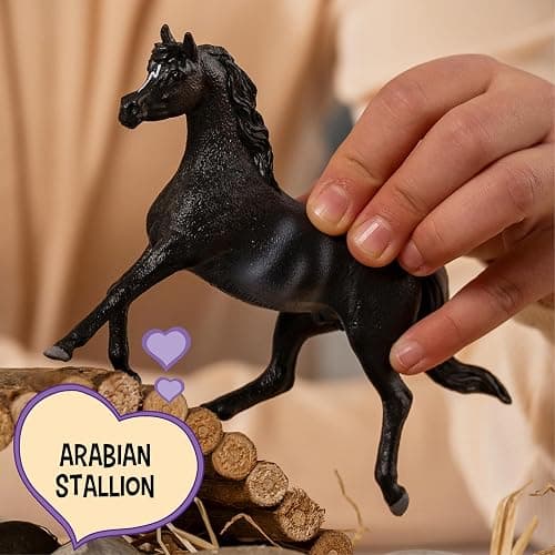 Schleich Horse Club - Rabicano Arabian Stallion Figurine - Pony Figures for Girls and Boys - Toys for Kids Ages 5+ thumbnail 3