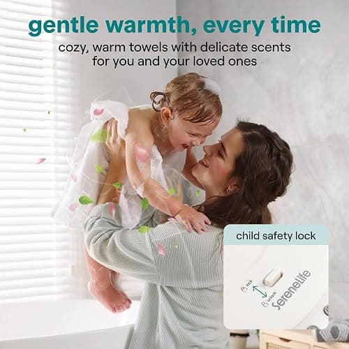 SereneLife Freestanding Towel Warmer Bucket – 18" Hot Towel Warmer with Legs for Bathroom & Spa, 12L Capacity, Built-In Timer, Aroma Discs & LED Indicator, Fits One Towel or Robe, Gray thumbnail 8