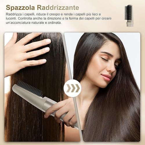 7MAGIC Air Styler 6 In 1, Asciugacapelli Ionico, Spazzola Rotante Per Capelli, Arricciacapelli Automatico, Spazzola Lisciante, Senza Danni Da Calore, Asciugatura Rapida, Con Borsa Da Viaggio thumbnail 7