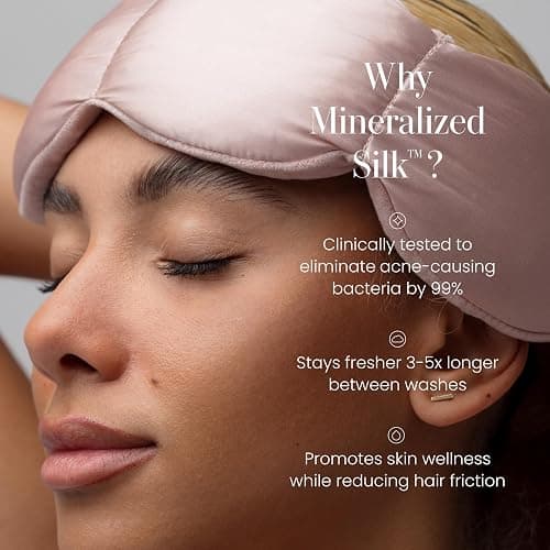 Nodpod Mineralized Silk Gentle Pressure Sleep Mask - Strap-Free, Light-Blocking Design for Sleep, Travel & Relaxation - Weighted Eye Pillow, Machine Washable (Petal) thumbnail 3