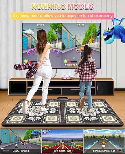 HAPHOM TIK-Tok Dance Mat Game for TV, Christmas Colors Wireless Plug and Play Wrinkle-Free & Non-Slip Electronic Dance Mats, Exercise Dance Pad with Camera for Kids and Adults, Boys & Girls Gifts Toy thumbnail 5