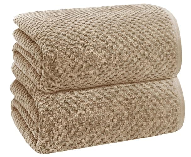 COTTON CRAFT Waffle Bath Sheets - Set of 2 Luxury Euro Spa Waffle Weave Bath Sheet Towels - 100% Ringspun Cotton Bath Sheet - Absorbent Quick Dry Bath Towel Sheet - Oversized 35 inch x 70 inch - Linen - Image 1