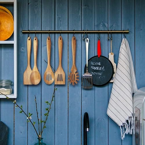 KITEISCAT Acacia Wooden Spoons for Cooking: 5-Piece Kitchen & Cooking Utensils Set - Wooden Spatula, Slotted & Pasta Spoon - Essential Wooden Utensil Set thumbnail 7
