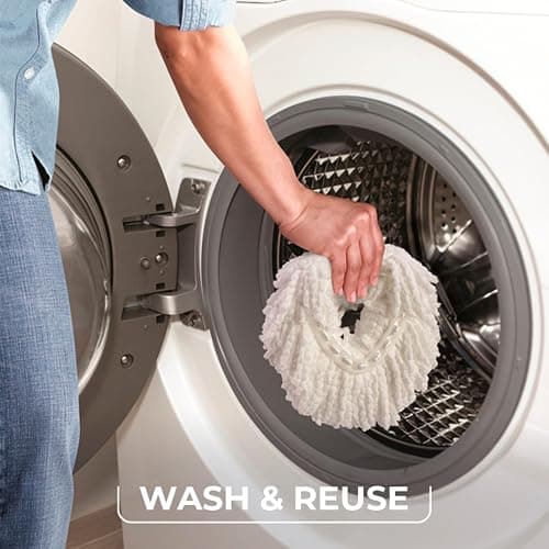 O-Cedar EasyWring Microfiber Spin Mop, Bucket Floor Cleaning System, Red, Gray, Standard thumbnail 8