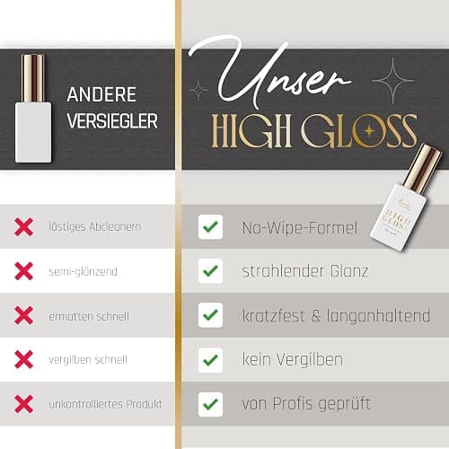 High Gloss Top Coat UV GLANZ Versiegler für Nägel 10 ML · Quick Finish ohne Schwitzschicht + kein Vergilben + wochenlanger Glanz wie an Tag 1 · Lynis-Nailshop.de thumbnail 5