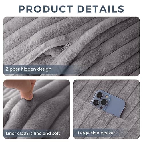 MAXYOYO Giant Bean Bag Chair Bed for Adults, Convertible Beanbag Folds from Lazy Chair to Floor Mattress Bed, Large Floor Sofa Couch, Big Sofa Bed, High-Density Foam Filling, Machine Washable Cover thumbnail 8
