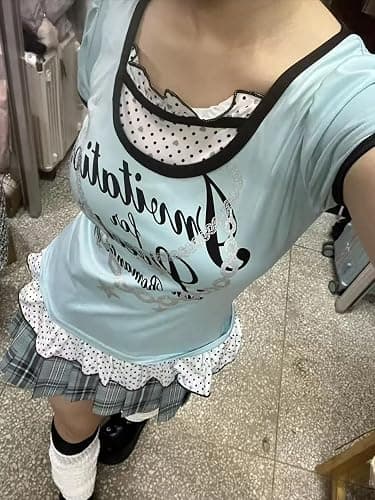 Cutecore Harajuku Y2k Baby Tee Cute Kawaii Emo Grunge Shirt Women Vintage Graphic Tees Short Sleeve Alt Tops 2000s thumbnail 4