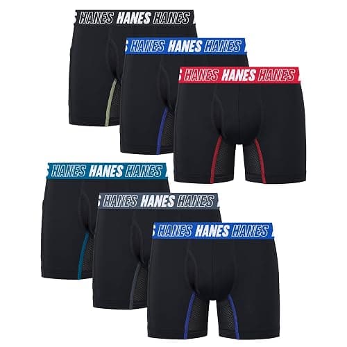 Hanes Boys' Moves Underwear, Anti-chafe Boxer Briefs for Boys, 6-pack - Image 1