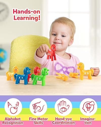 Coogam Unicorn Uppercase & Lowercase Letters Matching Game,13pcs Double-Sided ABC Letter Toys with 26 Alphabet Recognition Match Games Preschool Educational Montessori Toys for Toddlers Boys Girls thumbnail 5
