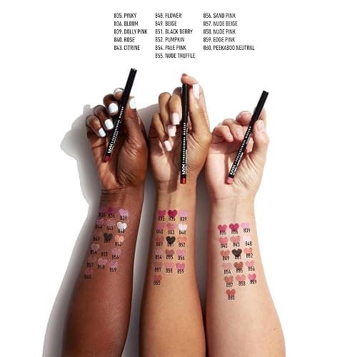 NYX Professional Makeup Slim Lip Pencil Crayon Lèvres Nude Truffle | Formule crémeuse longue tenue, Résiste aux bavures, Base parfaite rouge à lèvres, Fins et affûtés thumbnail 3