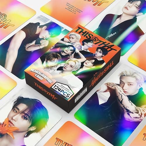 PYAJUU Stray Kids Photocards 124 PCS SKZ THIS & THAT Album Photo Cards with 64 PCS Stickers KPOP Gift RUN IT Lomo Merch for SKZ Boys and Girls Straykids Laser Greeting Cards 2026 thumbnail 2