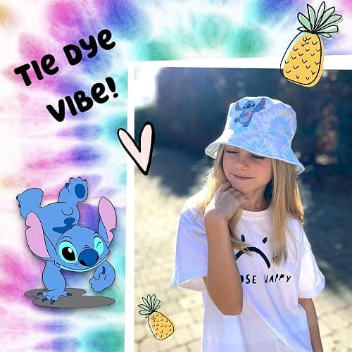 Disney Stitch Bucket Hat for Girls Age 5-12 Summer Hat for Kids Lightweight Breathable Sun Hat Gift for Girls Multicolour thumbnail 5
