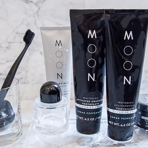 MOON Fluoride Free Toothpaste - Stain Removal Teeth Whitening Toothpaste for Adults & Children - with Essential Oils, Green Tea & Mica - Gentle on Enamel & Gums - Peppermint (4.2 Oz) thumbnail 9