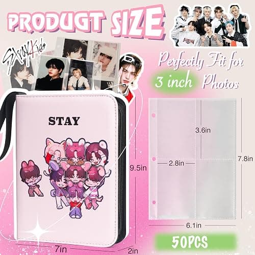 Stray Kids Kpop Photocard Binder-Skzoo Trading Card A5 Binder,Cartoon Photocard Holder With 400 Cards Sleeves, Photo Album for Skz Merch And Lomo Cards thumbnail 2