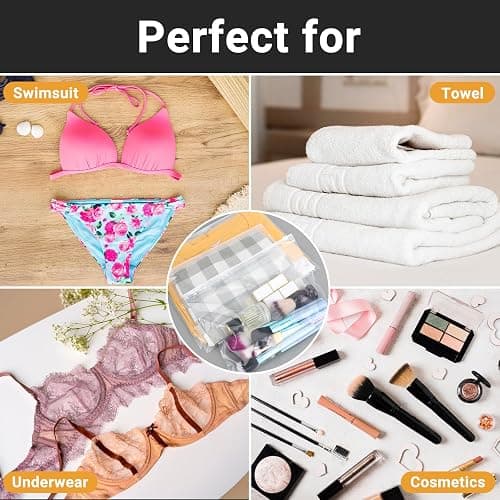 Svaldo Swimsuit Bags Storage Clear, Clothing Packaging Bags for Bikini, Swimwear, Bathing Suit Storage, T Shirt Packaging, 10x8 inch, Pack of 25, 3 Mil with Vent Holes - 10x8"/Pack of 25 - Clear thumbnail 5