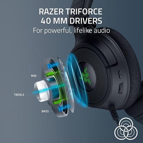 Razer Kraken V4 X Wired Gaming Headset: 40 mm Drivers - Cardioid Mic - Memory Foam Cushions - Chroma RGB Lighting - Type C & Type A Cable - for PC, Mac, PS5, Nintendo Switch, Steam Deck, Smartphone thumbnail 2