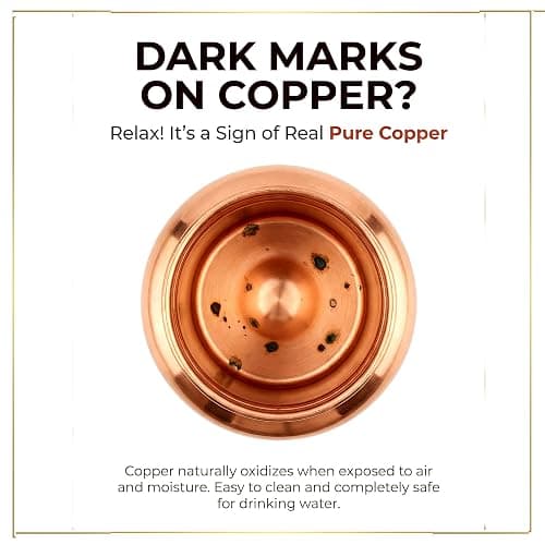 CuPure Pure Copper Ayurvedic Water Bottle Health Benefits|Leak-Proof, Ideal for Home, Office,Gym & Yoga-32 Oz-Copper thumbnail 7