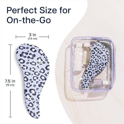 Crave Naturals Glide Thru Detangler Brush - Curly Hair Brush for Women and Kids - Wet and Dry Comb for Adults - Soft Flexible Bristles for Gentle Use - Styling Tool for Curls - Blue Cheetah thumbnail 6